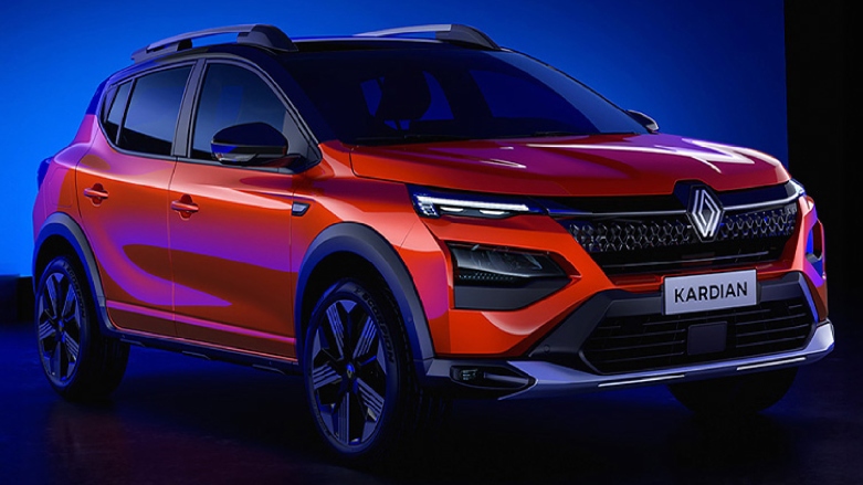 Vista frontal de New Renault Kardian color naranja.